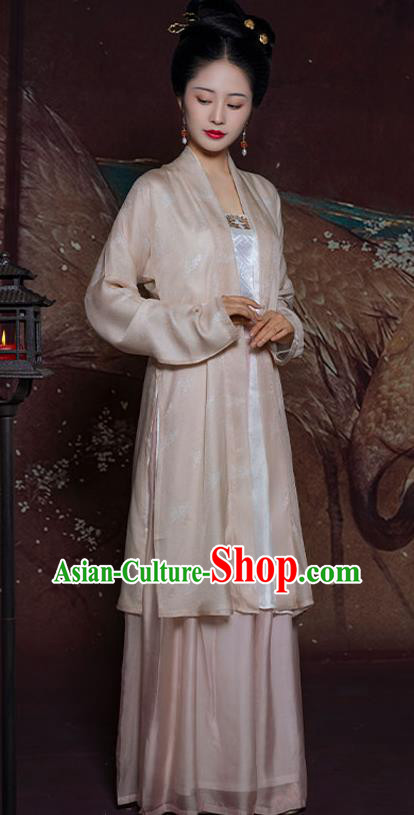 China Traditional Song Dynasty Young Mistress Historical Clothing Ancient Patrician Lady Hanfu Costumes