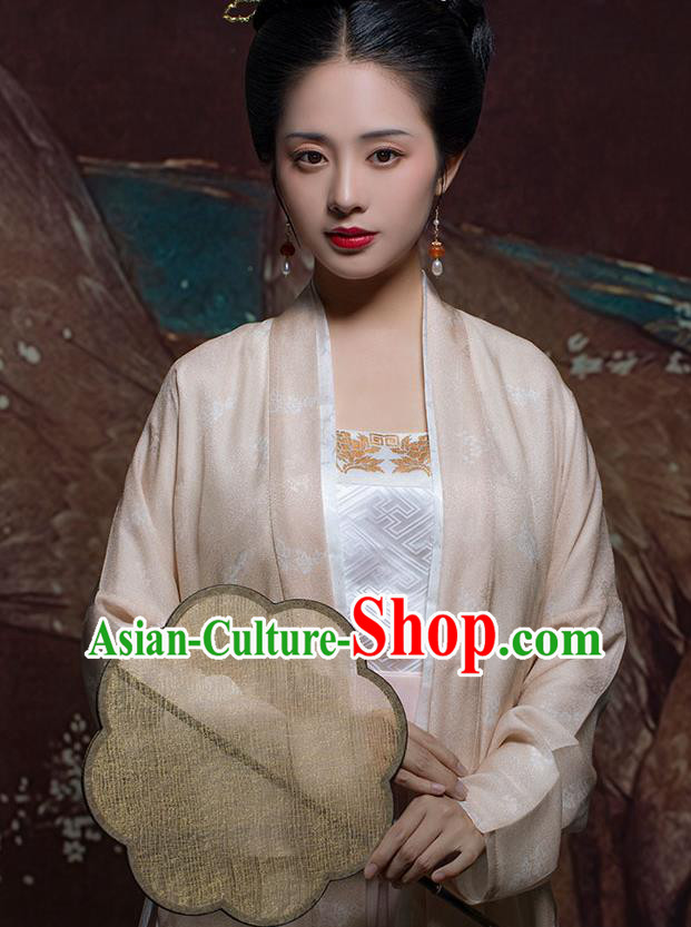 China Traditional Song Dynasty Young Mistress Historical Clothing Ancient Patrician Lady Hanfu Costumes