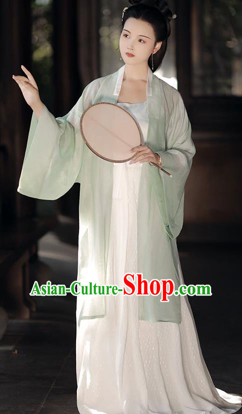 China Traditional Song Dynasty Beauty Historical Costumes Ancient Young Woman Hanfu Clothing