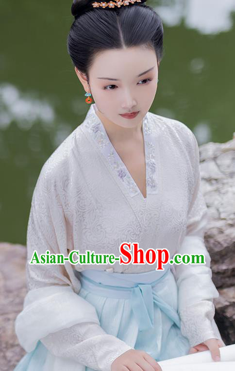 China Song Dynasty Court Beauty Historical Costumes Ancient Imperial Consort Hanfu Traditional Clothing