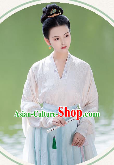 China Song Dynasty Court Beauty Historical Costumes Ancient Imperial Consort Hanfu Traditional Clothing