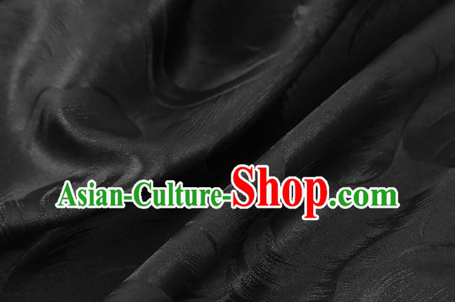 Chinese Jacquard Black Brocade Cloth Gambiered Guangdong Gauze Drapery Traditional Cheongsam Silk Fabric