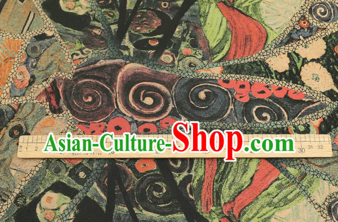Chinese Classical Butterfly Pattern Gambiered Guangdong Gauze Drapery Brocade Cloth Traditional Cheongsam Silk Fabric