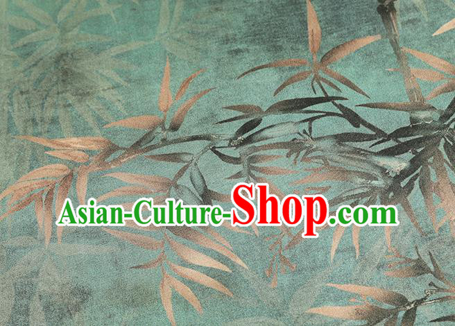 Chinese Cheongsam Silk Drapery Classical Bamboo Pattern Brocade Fabric Traditional Green Gambiered Guangdong Gauze