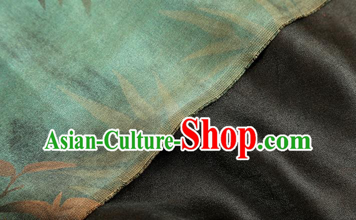 Chinese Cheongsam Silk Drapery Classical Bamboo Pattern Brocade Fabric Traditional Green Gambiered Guangdong Gauze
