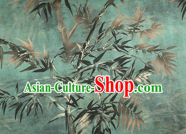 Chinese Cheongsam Silk Drapery Classical Bamboo Pattern Brocade Fabric Traditional Green Gambiered Guangdong Gauze