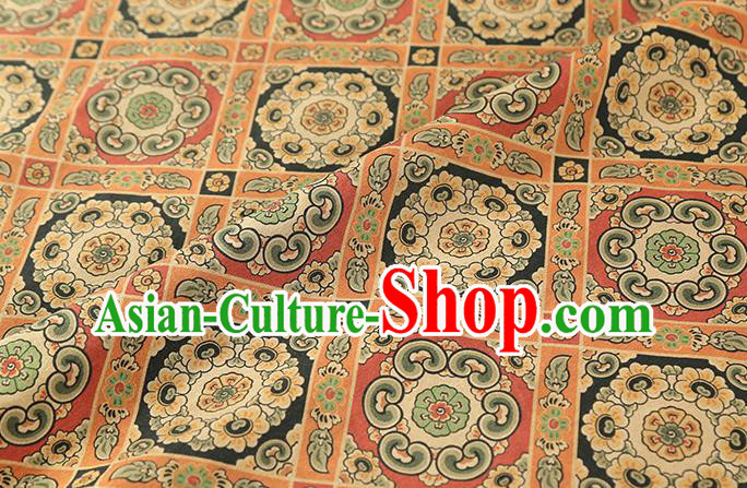 Chinese Classical Pattern Brocade Fabric Cheongsam Silk Drapery Traditional Gambiered Guangdong Gauze Cloth