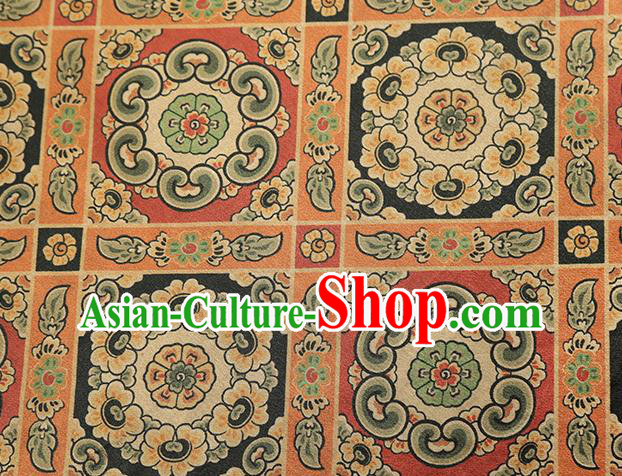 Chinese Classical Pattern Brocade Fabric Cheongsam Silk Drapery Traditional Gambiered Guangdong Gauze Cloth