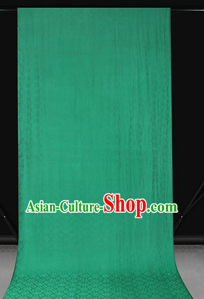 Chinese Jacquard Green Brocade Fabric Traditional Cheongsam Gambiered Guangdong Gauze Classical Silk Drapery