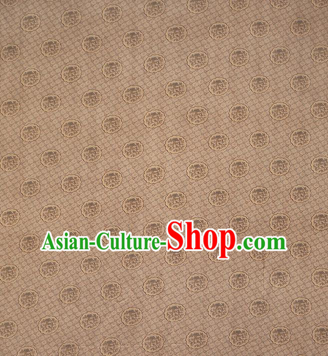 Chinese Traditional Tang Suit Brocade Fabric Satin Classical Dragon Peony Pattern Khaki Silk Drapery