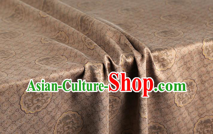 Chinese Traditional Tang Suit Brocade Fabric Satin Classical Dragon Peony Pattern Khaki Silk Drapery
