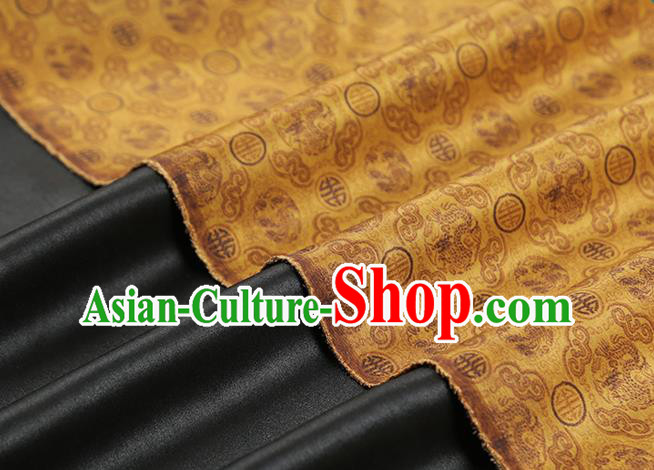 Chinese Cheongsam Gambiered Guangdong Gauze Classical Pattern Silk Fabric Traditional Golden Brocade Drapery
