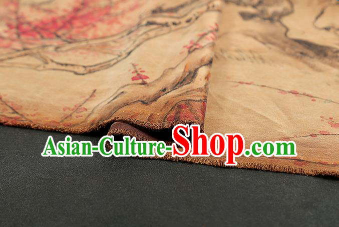 China Traditional Printing Gifted Lady Silk Fabric Cheongsam Drapery Classical Ginger Gambiered Guangdong Gauze