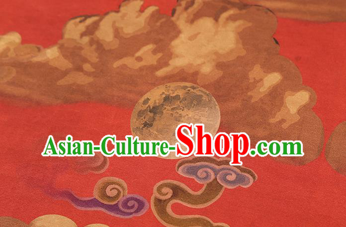 Chinese Cheongsam Red Gambiered Guangdong Gauze Traditional Brocade Drapery Classical Phoenix Pattern Silk Fabric