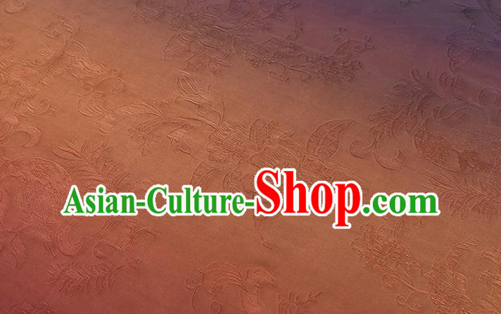 Chinese Cheongsam Gradient Gambiered Guangdong Gauze Classical Pattern Silk Fabric Traditional Jacquard Brocade Drapery
