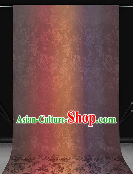 Chinese Cheongsam Gradient Gambiered Guangdong Gauze Classical Pattern Silk Fabric Traditional Jacquard Brocade Drapery