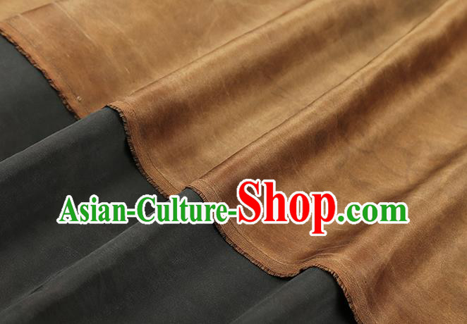Chinese Traditional Ginger Gambiered Guangdong Gauze Cheongsam Silk Fabric Classical Peony Pattern Brocade Drapery