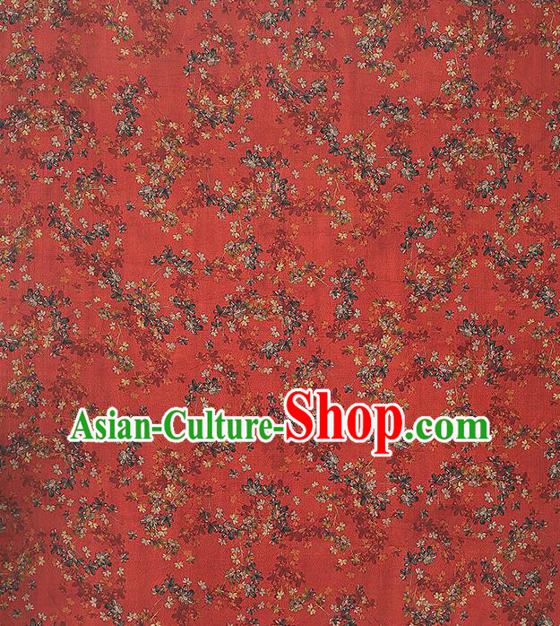 Chinese Classical Flowers Pattern Silk Fabric Traditional Brocade Drapery Cheongsam Red Gambiered Guangdong Gauze