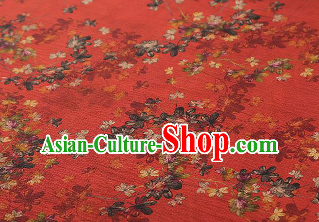Chinese Classical Flowers Pattern Silk Fabric Traditional Brocade Drapery Cheongsam Red Gambiered Guangdong Gauze