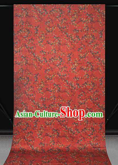 Chinese Classical Flowers Pattern Silk Fabric Traditional Brocade Drapery Cheongsam Red Gambiered Guangdong Gauze