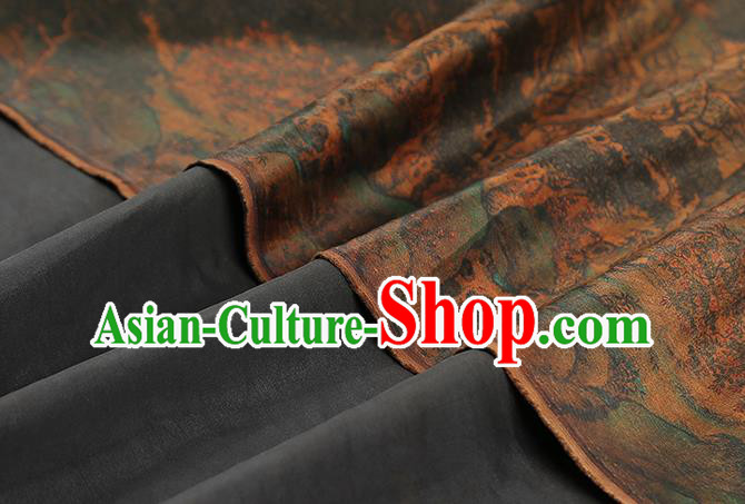Chinese Cheongsam Gambiered Guangdong Gauze Classical Pattern Ginger Silk Fabric Traditional Brocade Drapery