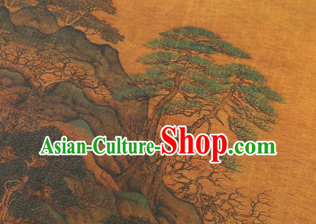 Chinese Cheongsam Gambiered Guangdong Gauze Classical Pattern Ginger Silk Fabric Traditional Brocade Drapery