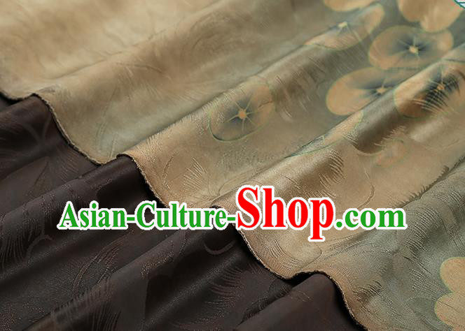 Chinese Classical Lotus Pattern Silk Drapery Traditional Cheongsam Gambiered Guangdong Gauze Blue Brocade Fabric