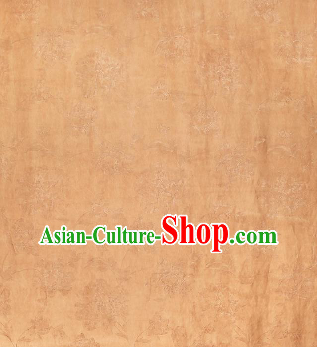 Chinese Jacquard Peony Ginger Silk Drapery Classical Gambiered Guangdong Gauze Traditional Cheongsam Brocade Fabric