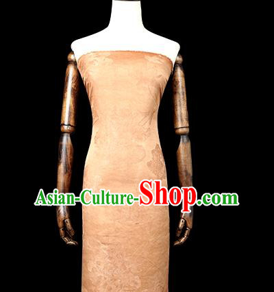 Chinese Jacquard Peony Ginger Silk Drapery Classical Gambiered Guangdong Gauze Traditional Cheongsam Brocade Fabric