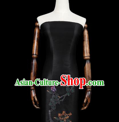China Traditional Hand Painting Flower Silk Fabric Classical Gambiered Guangdong Gauze Cheongsam Drapery
