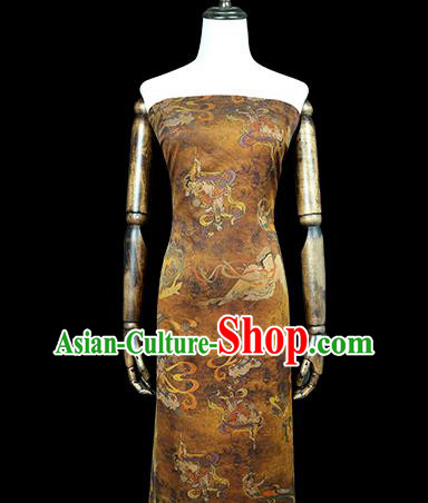 Chinese Traditional Brocade Fabric Classical Goddess Pattern Gambiered Guangdong Gauze Cheongsam Ginger Silk Drapery