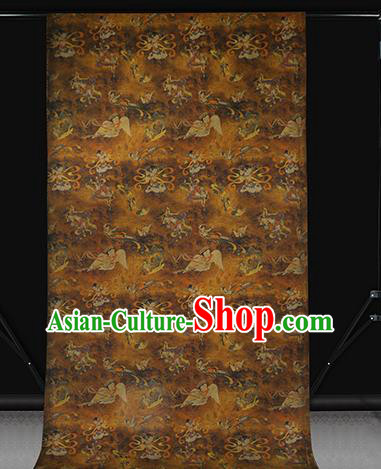 Chinese Traditional Brocade Fabric Classical Goddess Pattern Gambiered Guangdong Gauze Cheongsam Ginger Silk Drapery