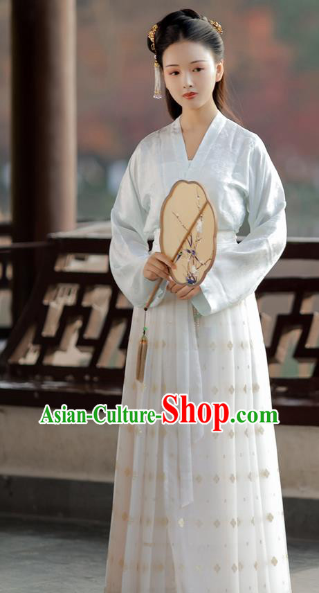 China Ancient Noble Lady Clothing Traditional Court Hanfu Dress Song Dynasty Young Beauty Historical Costumes