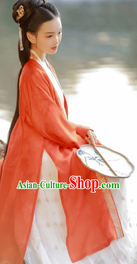 China Ancient Noble Lady Clothing Traditional Court Hanfu Dress Song Dynasty Young Beauty Historical Costumes