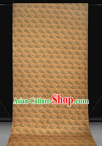 Chinese Traditional Ginger Brocade Qipao Dress Satin Fabric Classical Daisy Pattern Silk Drapery