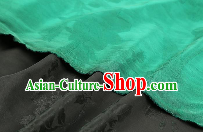 Chinese Traditional Brocade Fabric Classical Butterfly Pattern Jacquard Silk Drapery Qipao Dress Green Gambiered Guangdong Gauze
