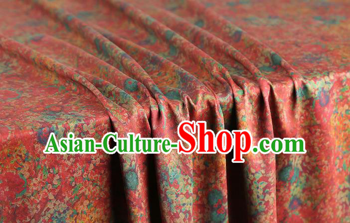 Chinese Wedding Red Satin Fabric Traditional Qipao Dress Brocade Classical Pattern Silk Drapery