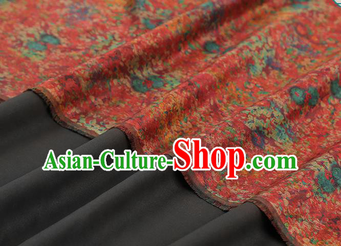 Chinese Wedding Red Satin Fabric Traditional Qipao Dress Brocade Classical Pattern Silk Drapery