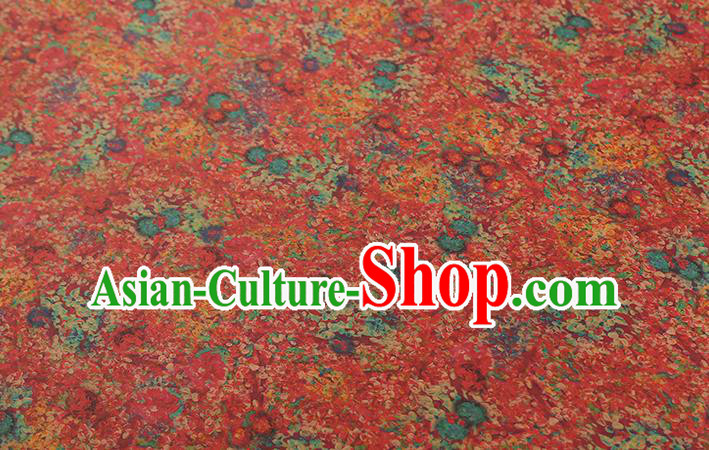 Chinese Wedding Red Satin Fabric Traditional Qipao Dress Brocade Classical Pattern Silk Drapery