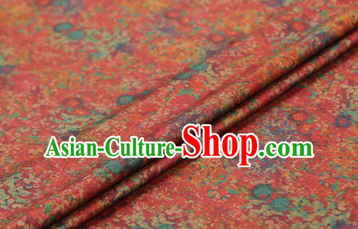 Chinese Wedding Red Satin Fabric Traditional Qipao Dress Brocade Classical Pattern Silk Drapery