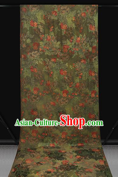 Chinese Qipao Dress Green Gambiered Guangdong Gauze Traditional Brocade Fabric Classical Jacquard Silk Drapery