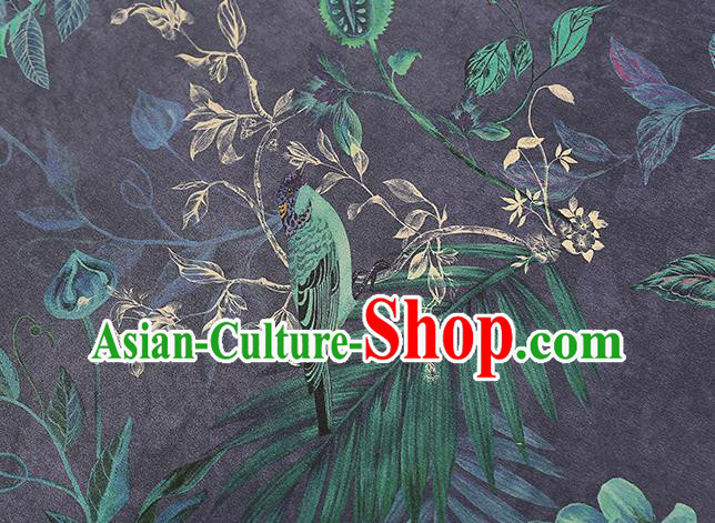Chinese Qipao Dress Satin Classical Epiphyllum Pattern Purple Silk Drapery Traditional Brocade Fabric