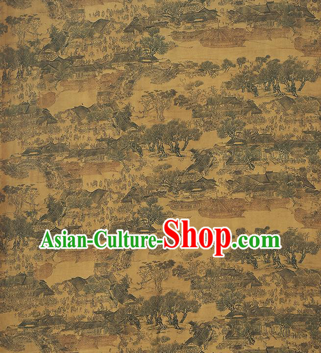 Chinese Traditional Gambiered Guangdong Gauze Fabric Classical Pattern Silk Drapery Qipao Dress Tapestry Cloth