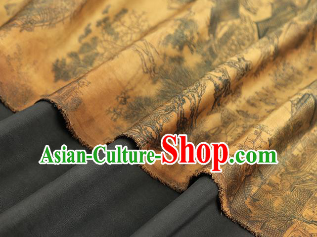 Chinese Traditional Gambiered Guangdong Gauze Fabric Classical Pattern Silk Drapery Qipao Dress Tapestry Cloth