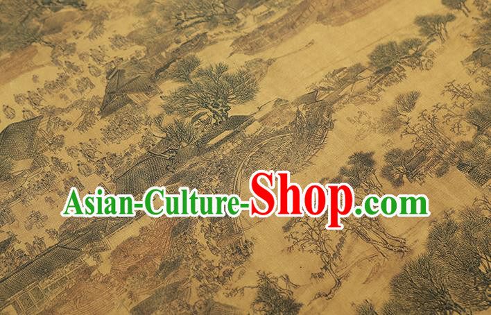 Chinese Traditional Gambiered Guangdong Gauze Fabric Classical Pattern Silk Drapery Qipao Dress Tapestry Cloth