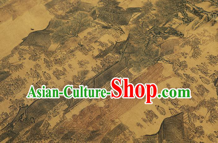 Chinese Traditional Gambiered Guangdong Gauze Fabric Classical Pattern Silk Drapery Qipao Dress Tapestry Cloth