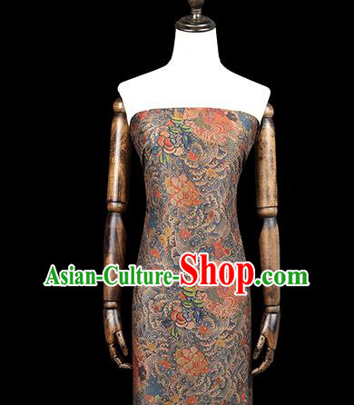 Chinese Traditional Classical Wave Fish Pattern Silk Drapery Qipao Dress Gambiered Guangdong Gauze Fabric