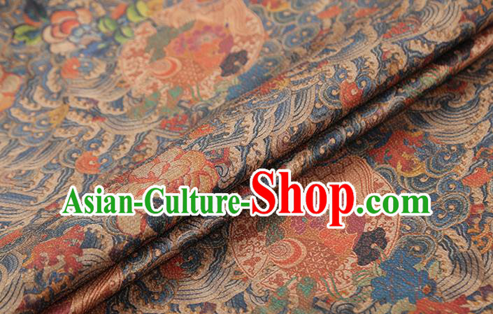 Chinese Traditional Classical Wave Fish Pattern Silk Drapery Qipao Dress Gambiered Guangdong Gauze Fabric