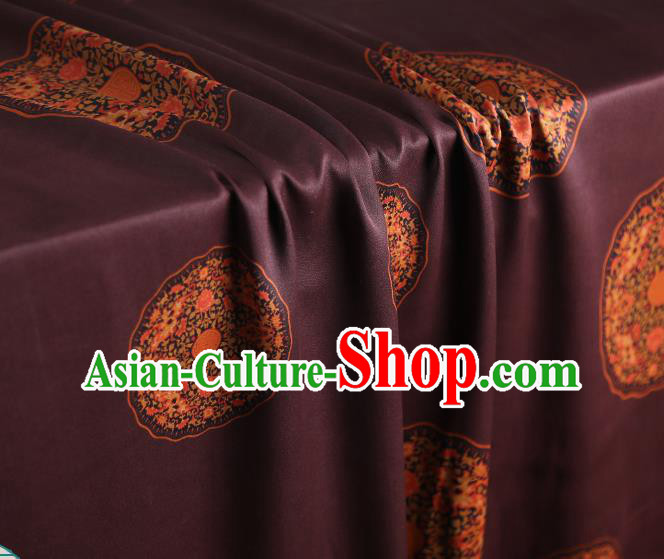 Chinese Traditional Wine Red Brocade Cloth Gambiered Guangdong Gauze Qipao Dress Classical Pattern Silk Fabric