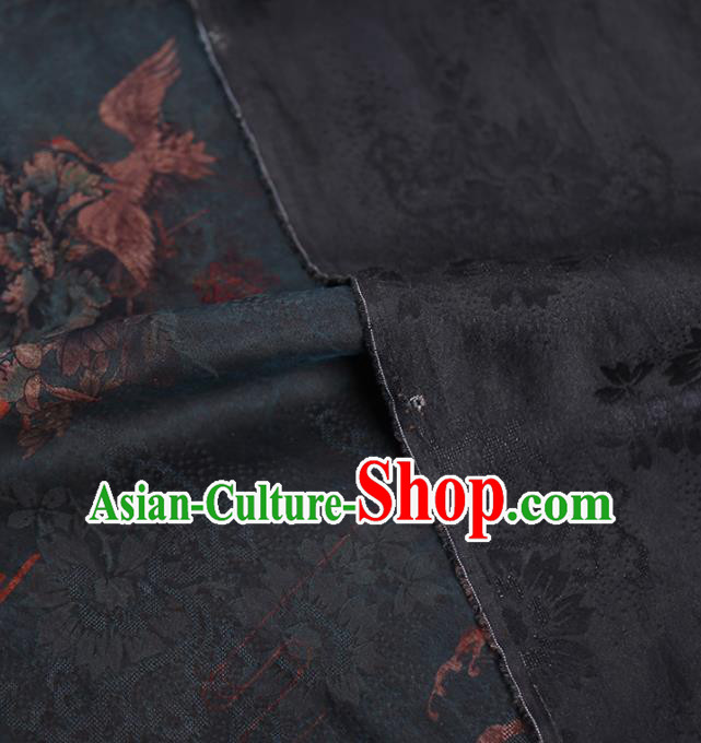 Chinese Classical Qipao Dress Atrovirens Gambiered Guangdong Gauze Cloth Traditional Jacquard Silk Fabric